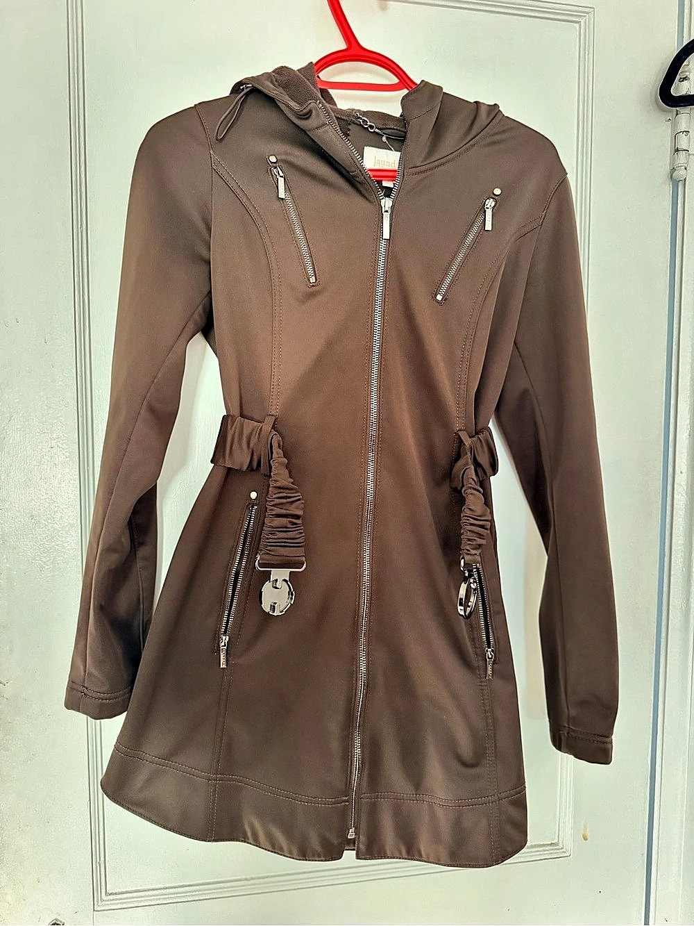 Laundry by Shelli Segal Hooded Utility Jacket in Brown Size Small